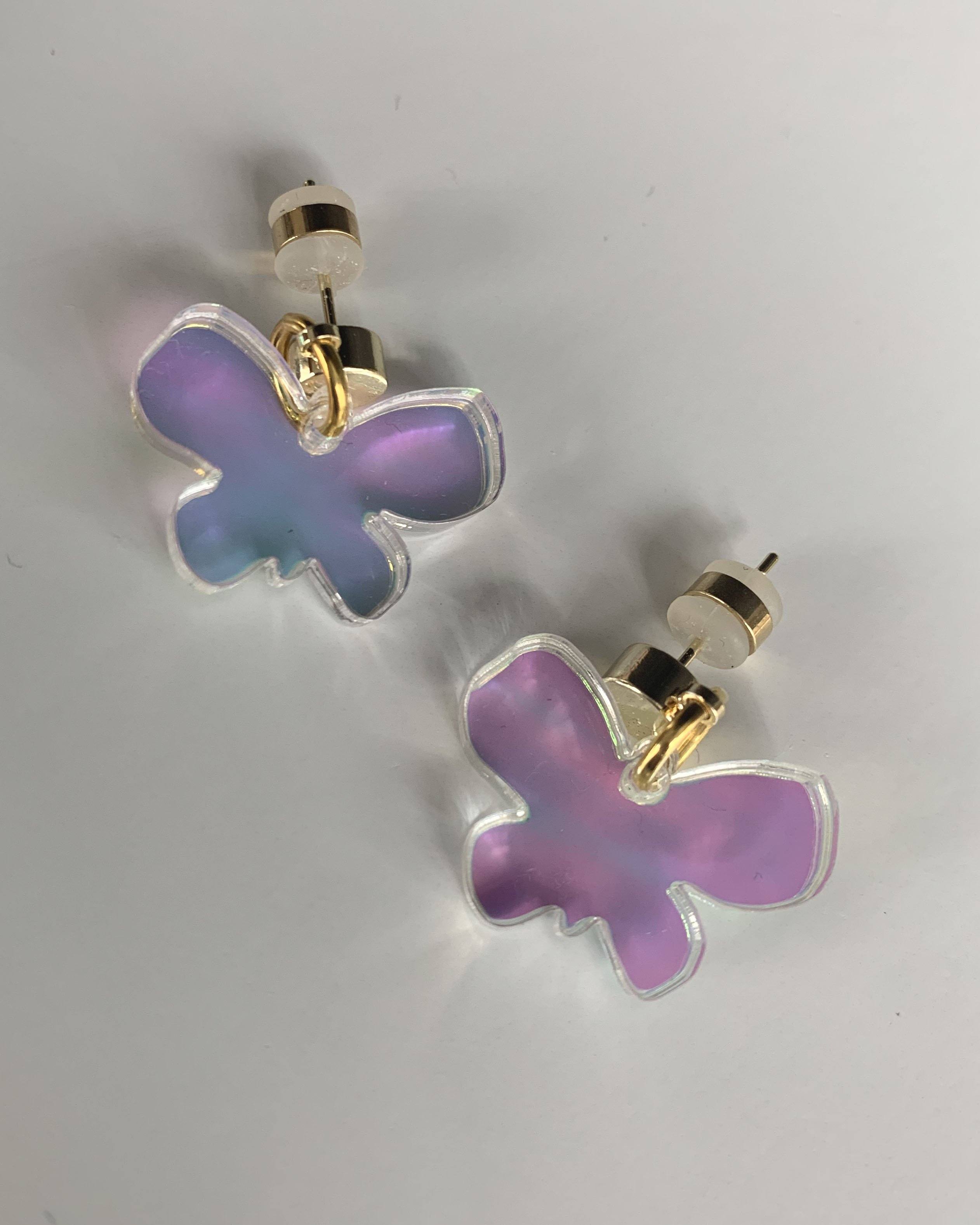 Buy Butterfly Dangle Earrings, Delicate Fairy Earrings Minimal Dainty  Delicate Cute Aesthetic Baddie Jewelry Purple Butterfly Mariposa Online in  India - Etsy